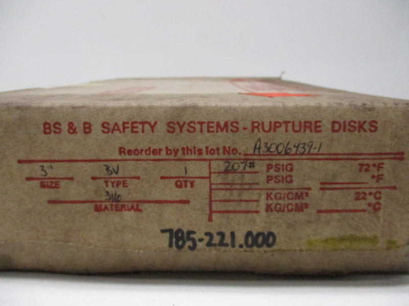 BS&B BV RUPTURE DISK  NSMP