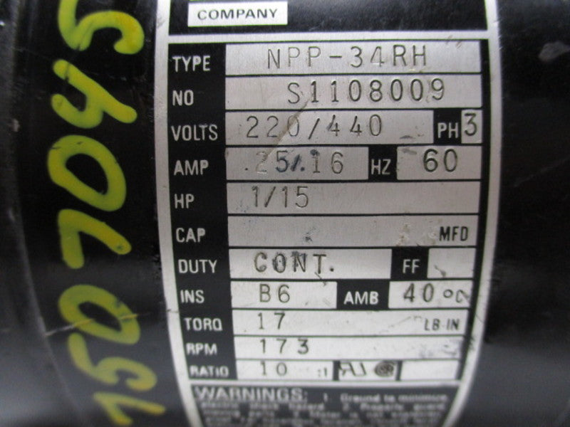 BODINE NPP-34RH  UNMP
