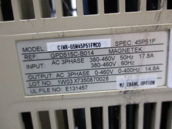 YASKAWA CIMR-G5M45P51FWCO  UNMP