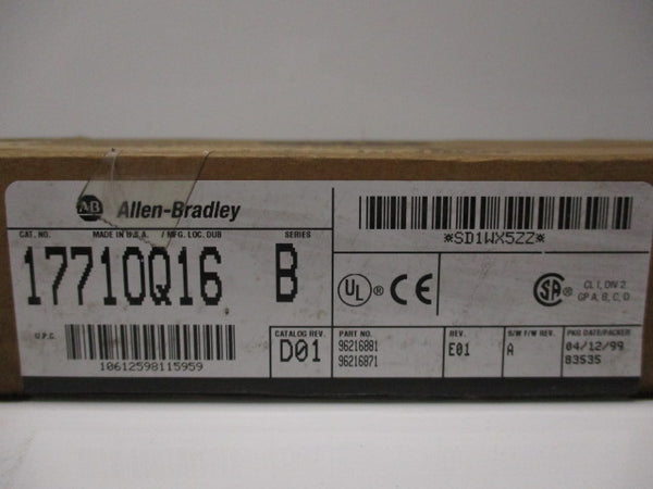 ALLEN BRADLEY 1771-OQ16 SER. B F/W A DATE: 1999  NSFS