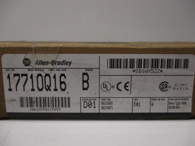 ALLEN BRADLEY 1771-OQ16 SER. B F/W A DATE: 1999  NSFS