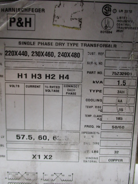 P&H 75Z329D1  UNMP