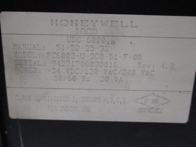 HONEYWELL PC6003-U-3C0-51-F-0R  UNMP