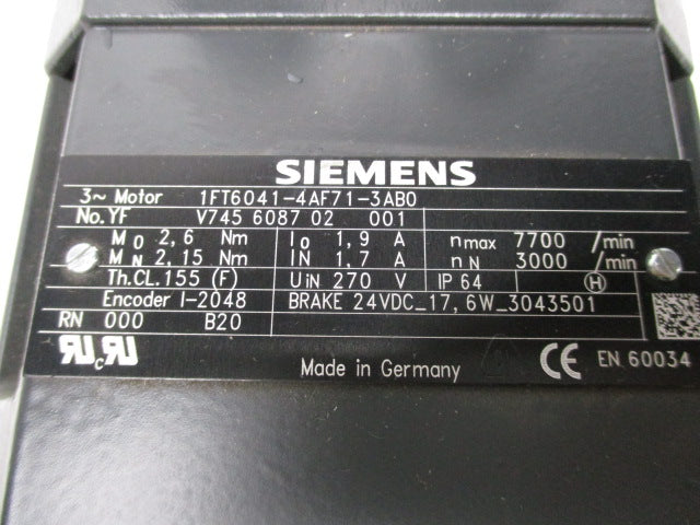 SIEMENS 1FT6041-4AF71-3AB0  NSNP
