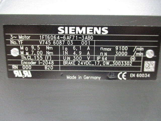 SIEMENS 1FT6064-6AF1- 3AB0  NSNP