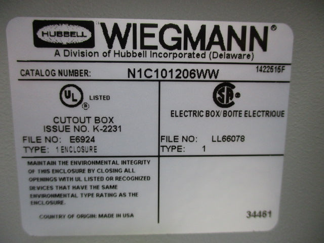 WIEGMANN N1C101206WW  NSNP