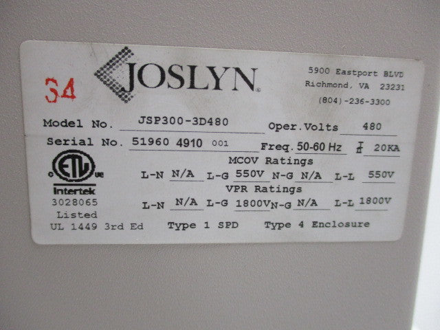 JOSLYN JSP300-3D480  NSNP