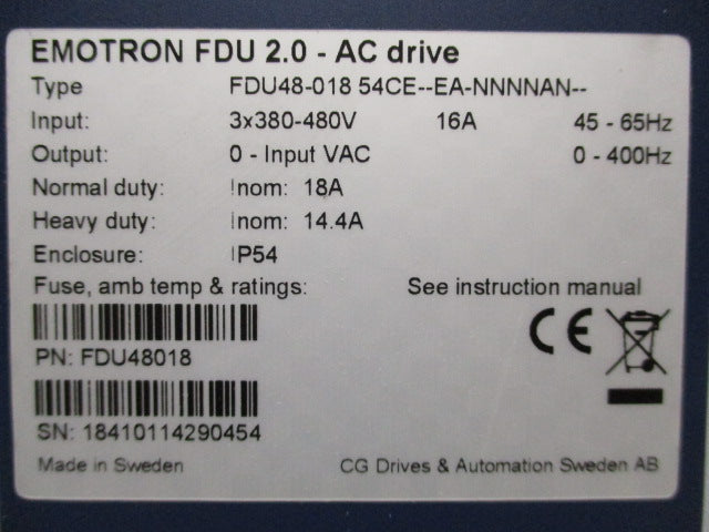 EMOTRON FDU48-018 54CE--EA-NNNNAN--  NSMP