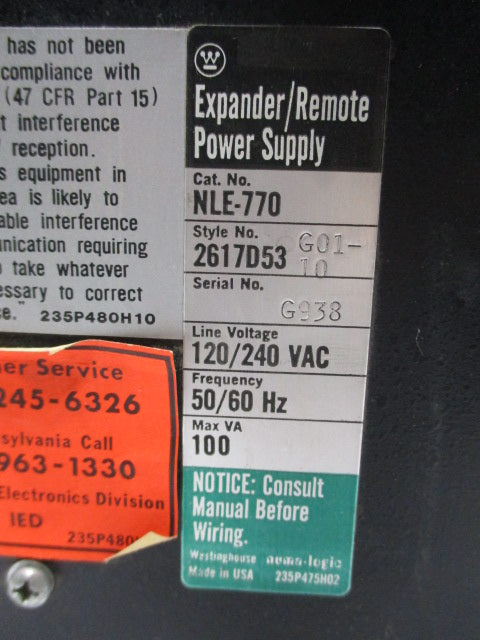 WESTINGHOUSE NLE-770  UNMP