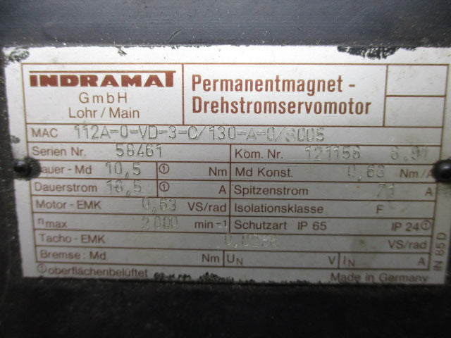 INDRAMAT 112A-0-VD-3-C/130-A-0/S005  NSNP