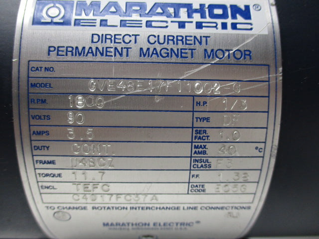 MARATHON ELECTRIC GVE48E17F11002-G  UNMP