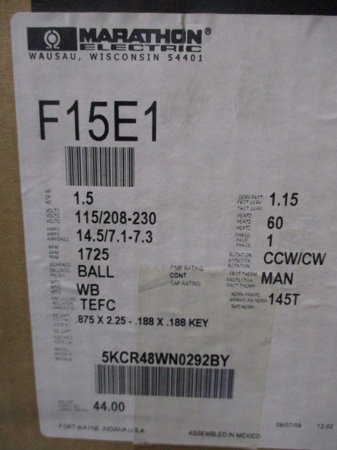 MARATHON ELECTRIC 5KCR48WN0292BY (F15E1)  NSMP