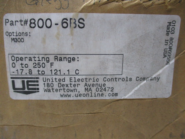 UNITED ELECTRIC 800-6BS  NSMP
