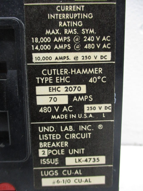 CUTLER HAMMER EHC2070 NSMP