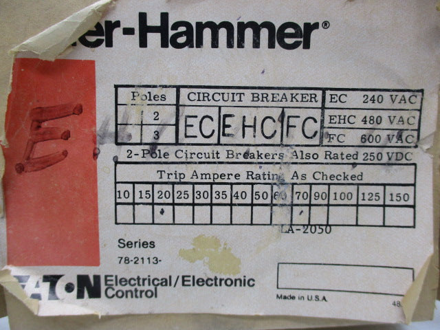 CUTLER HAMMER EHC2070 NSMP