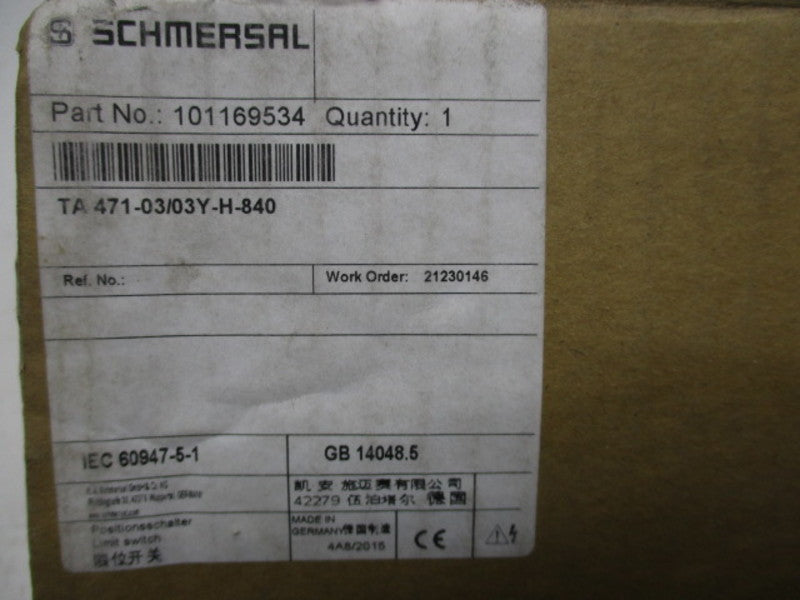 SCHMERSAL 101169534 (TA471-03/03Y-H-840) NSMP
