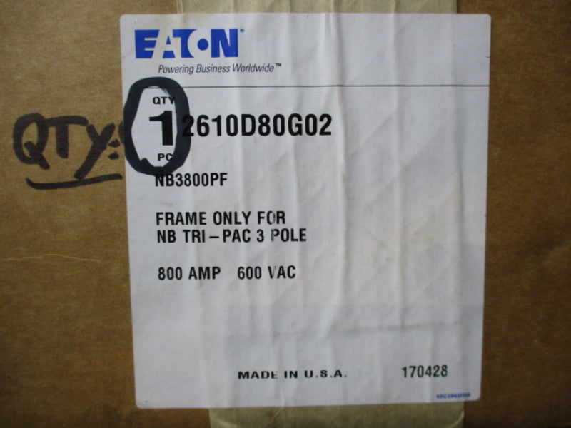 EATON NB3800PF 2610D80G02 600VAC 800ANSMP