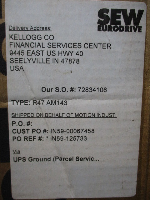 SEW-EURODRIVE R47AM143 NSMP