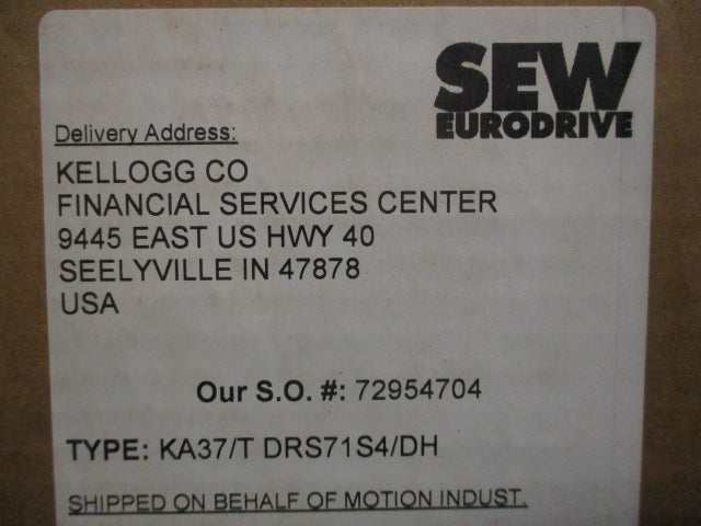 SEW-EURODRIVE KA37/TDRS71S4/DH NSMP