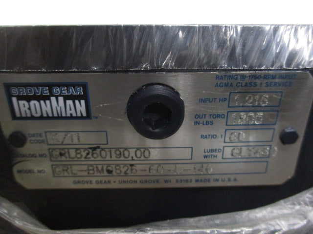 GROVE GEAR GRL-BMQ826-60-L-140 NSMP