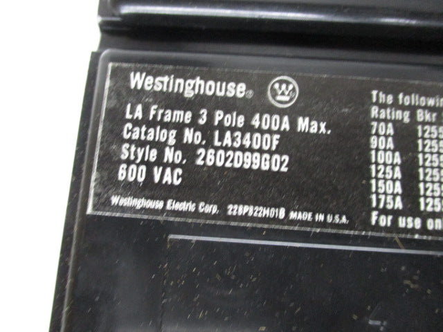 WESTINGHOUSE LA3400F 600V 400A NSMP