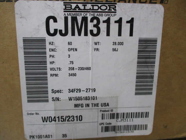 BALDOR CJM3111 NSMP