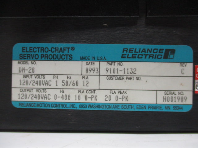 RELIANCE ELECTRIC 9101-1132 (DM-20) UNMP