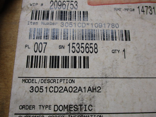 ROSEMOUNT 3051CD2A02A1AH2 NSMP
