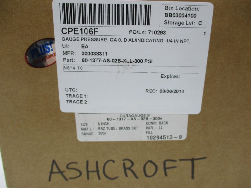 ASHCROFT 60-1377-AS-02B-XLL-300 NSMP