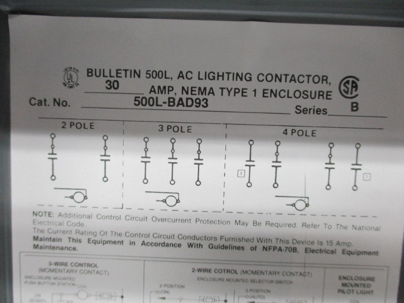 INDUSTRIAL SPARE PART 500L-BAD93 SER. B NSMP