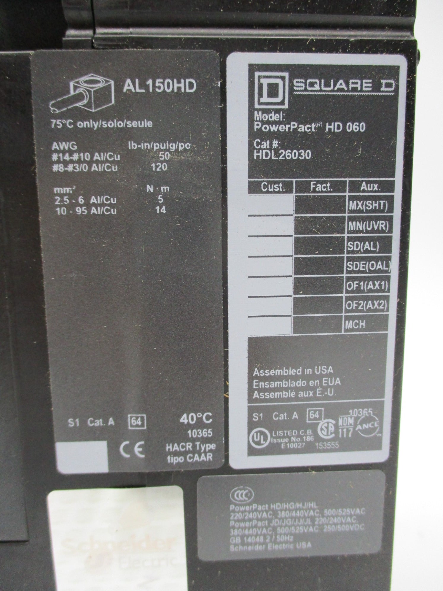 SQUARE D HDL26030 600V 30A NSMP
