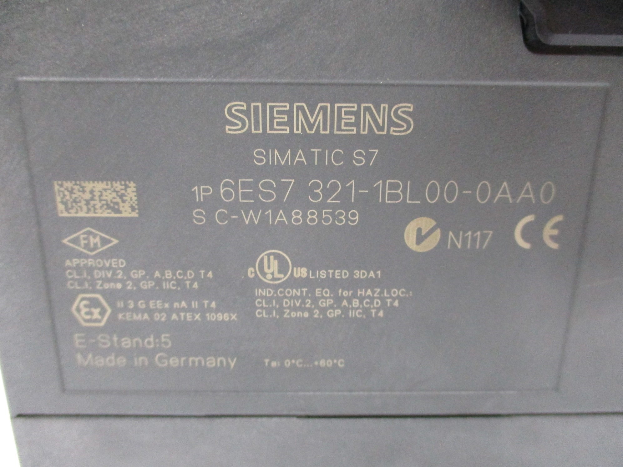 SIEMENS 6ES7321-1BL00-0AA0 24VDC UNMP