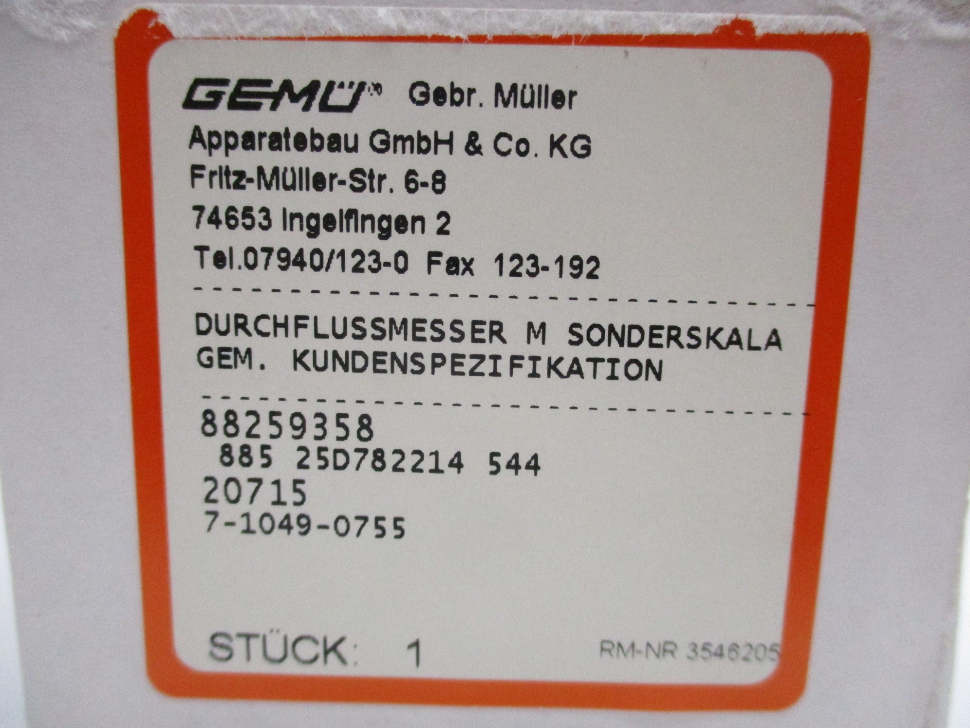 GEMU 885-25D782214-544 NSMP