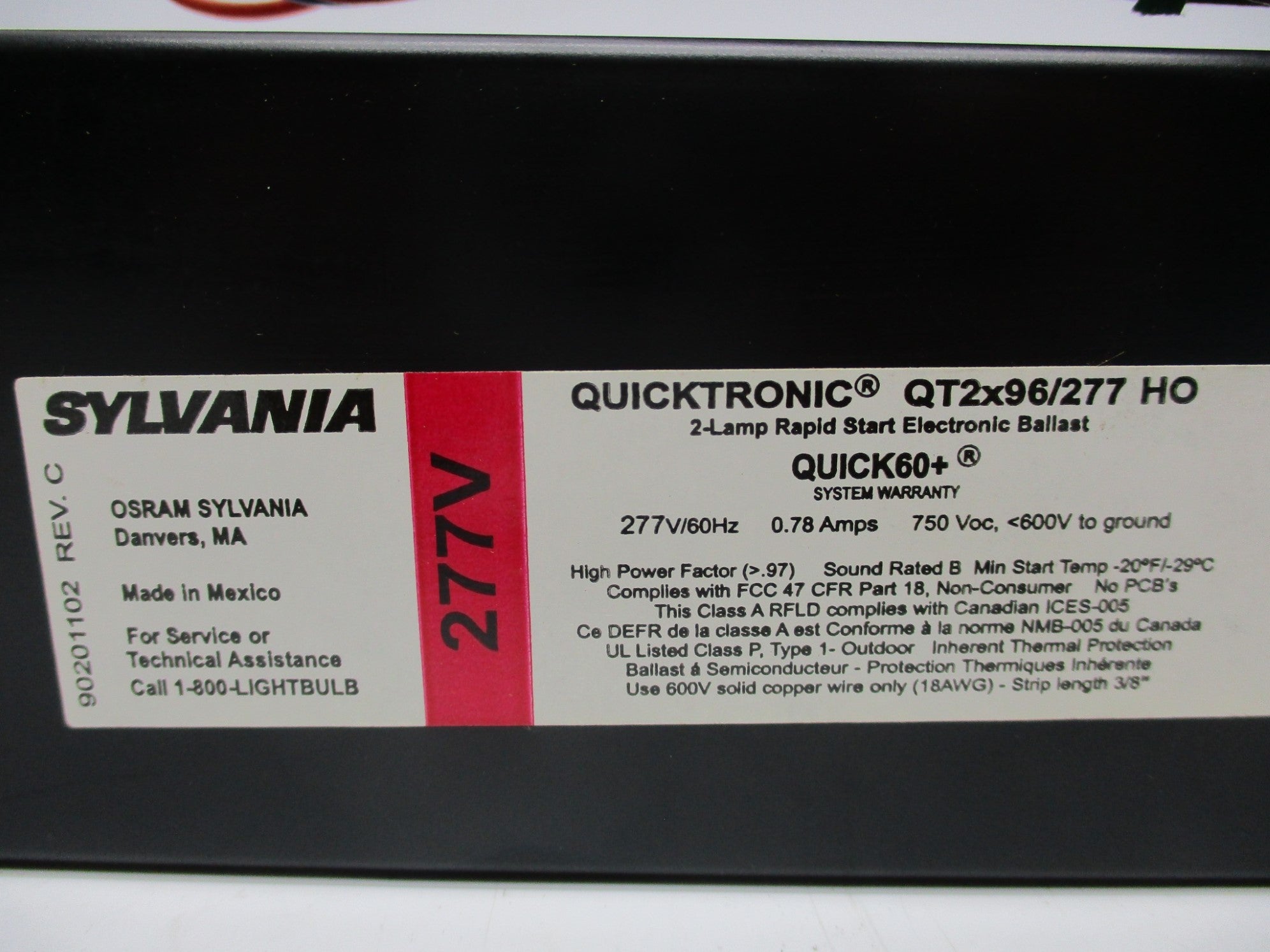 SYLVANIA QT2X96/277HO NSMP
