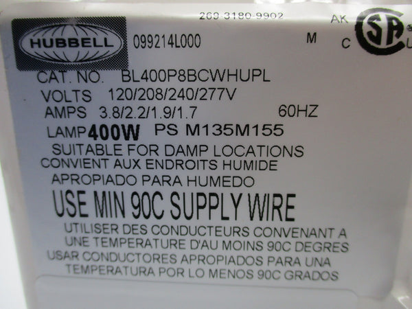 HUBBELL BL400P8BCWHUPL NSMP