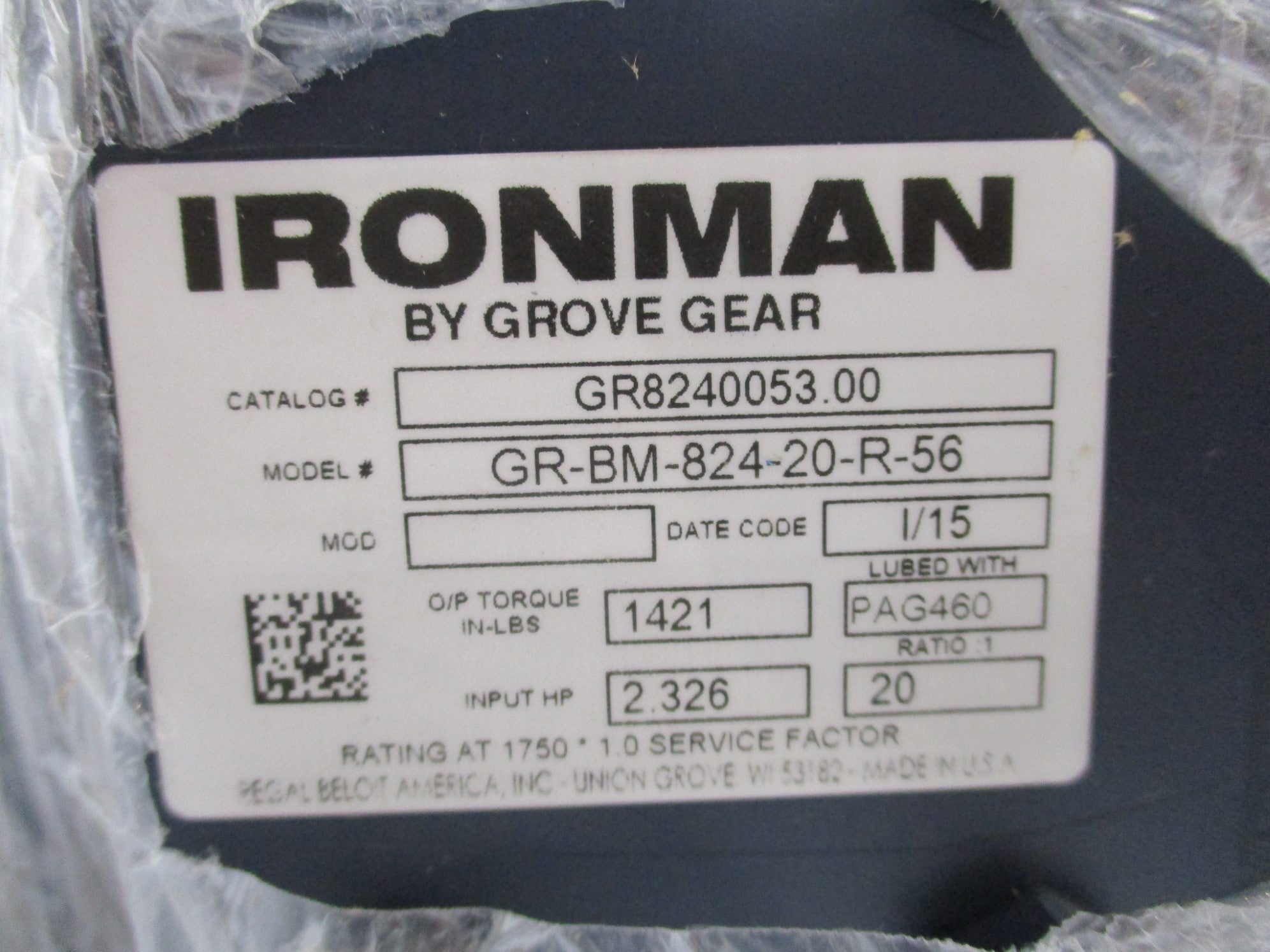 GROVE GEAR GR-BM-824-20-R-56 NSMP