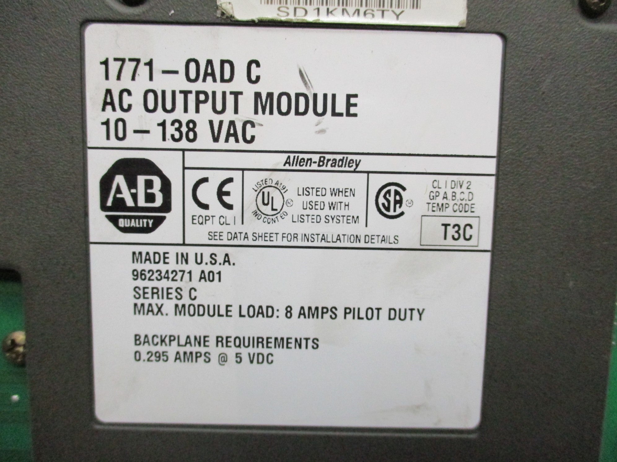 ALLEN BRADLEY 1771-OAD SER. C (AS PICTURED) UNMP