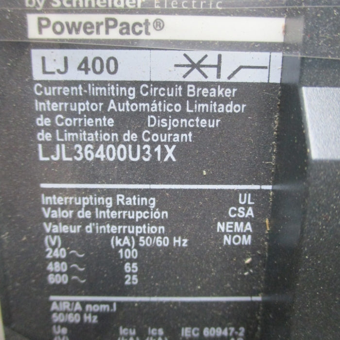 SQUARE D LJL36400U31X 600V 400A NSMP