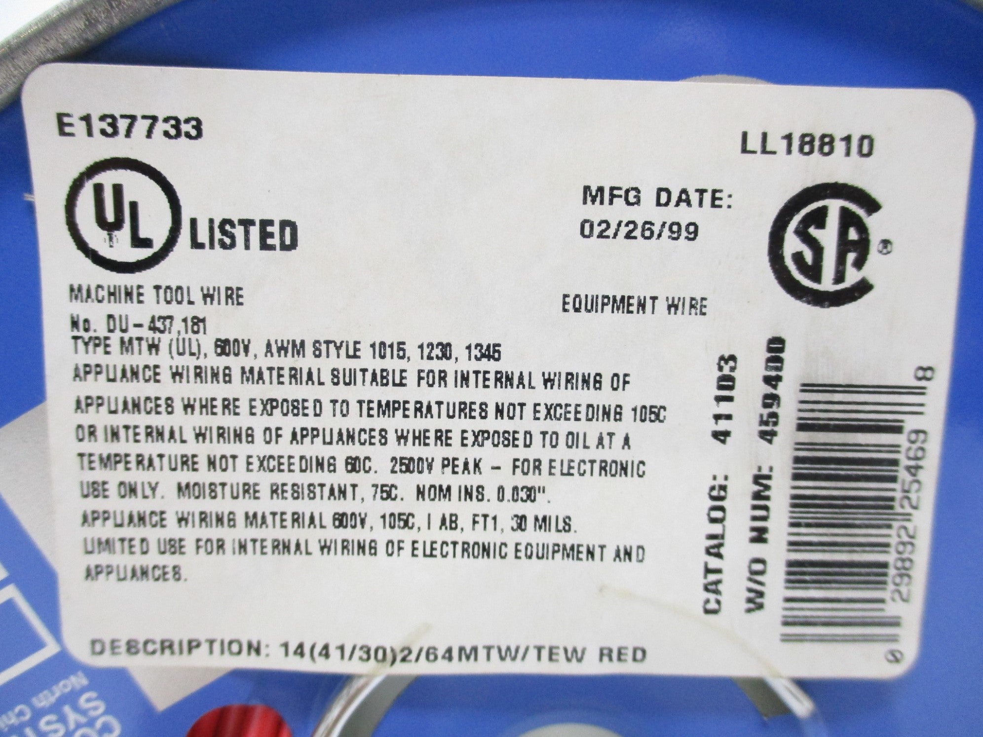 COLEMAN CABLE 411030504 (PKG OF 4) NSMP