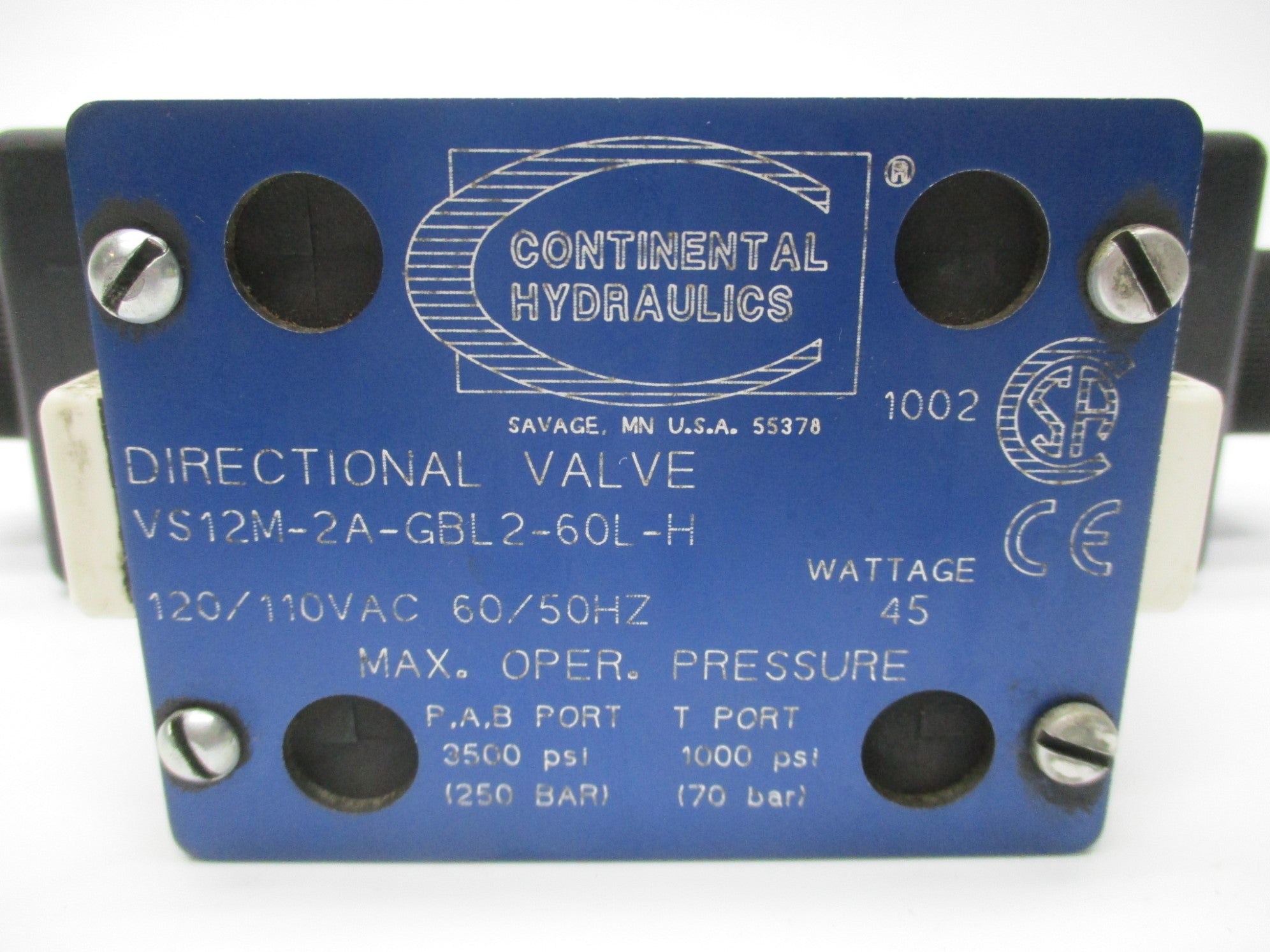 CONTINENTAL HYDRAULICS VS12M-2A-GBL2-60L-H UNMP