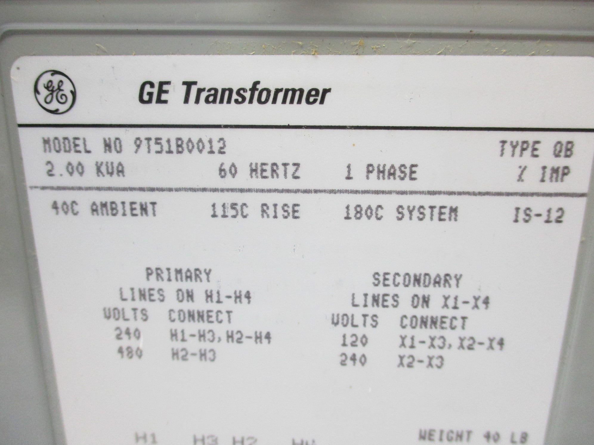 GENERAL ELECTRIC 9T51B0012 NSMP