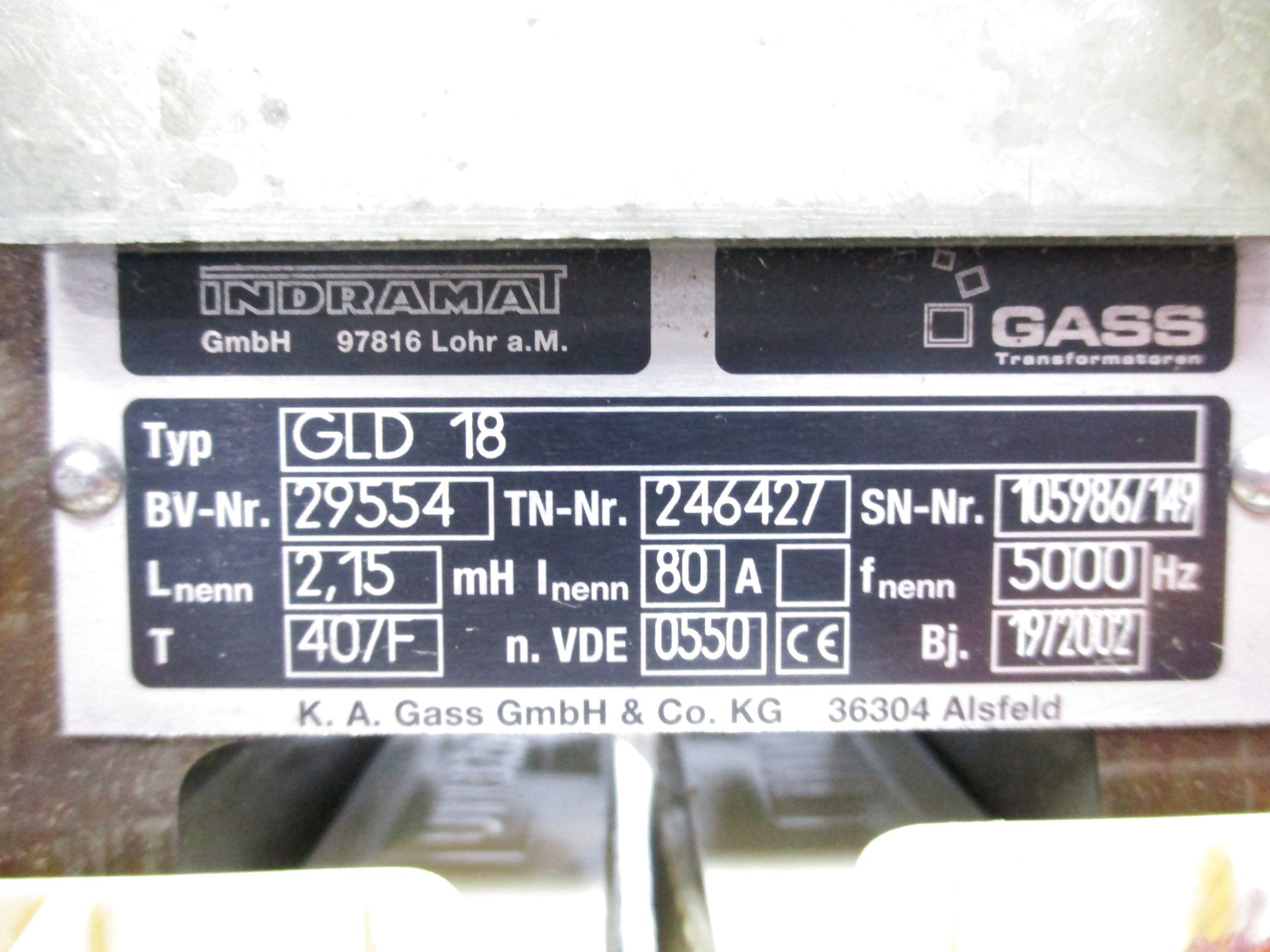 INDRAMAT 246427 TYPE GLD18 VDE0550 NSNP