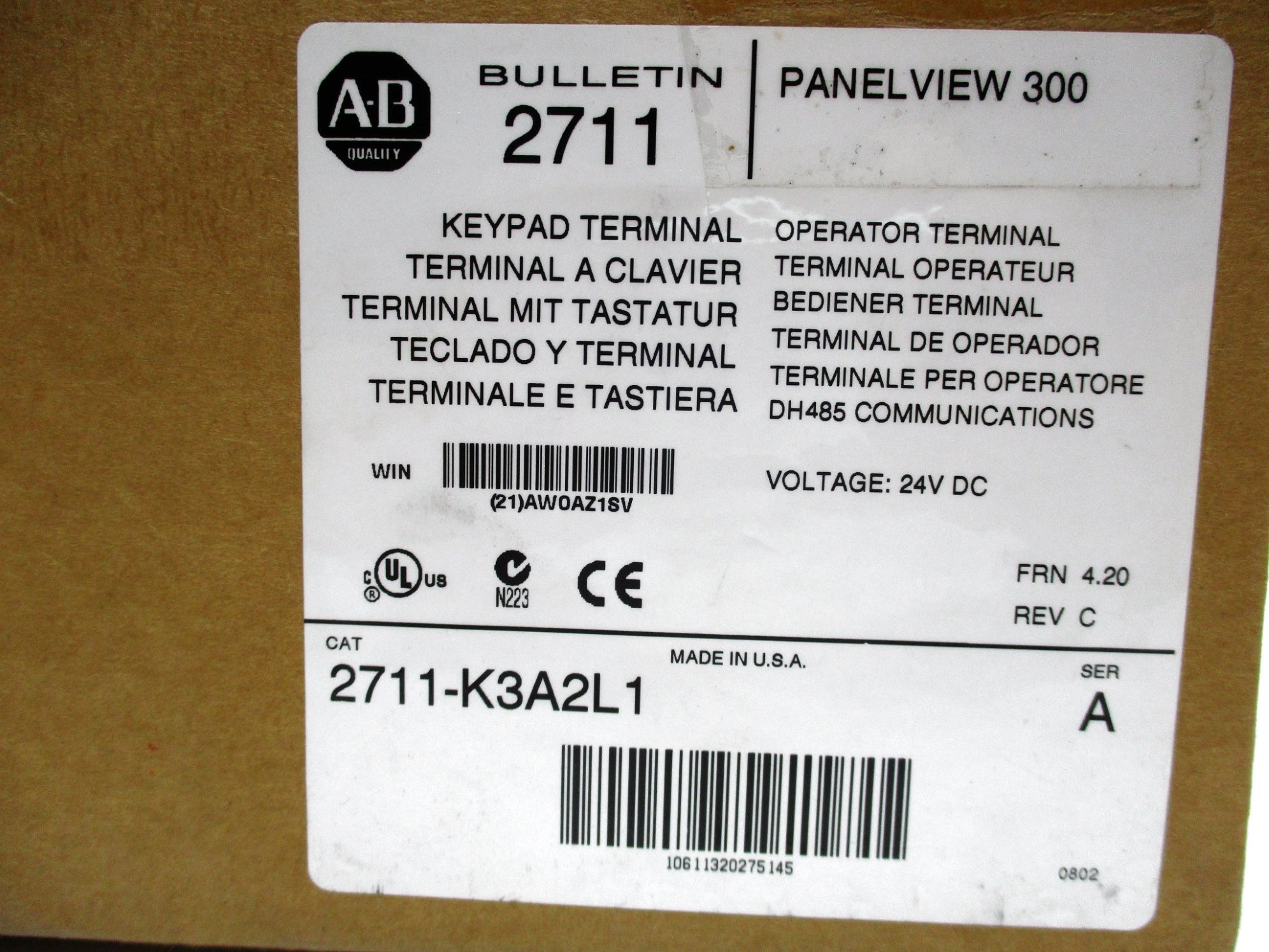 ALLEN BRADLEY 2711-K3A2L1 SER. A F/W 4.20 NSMP