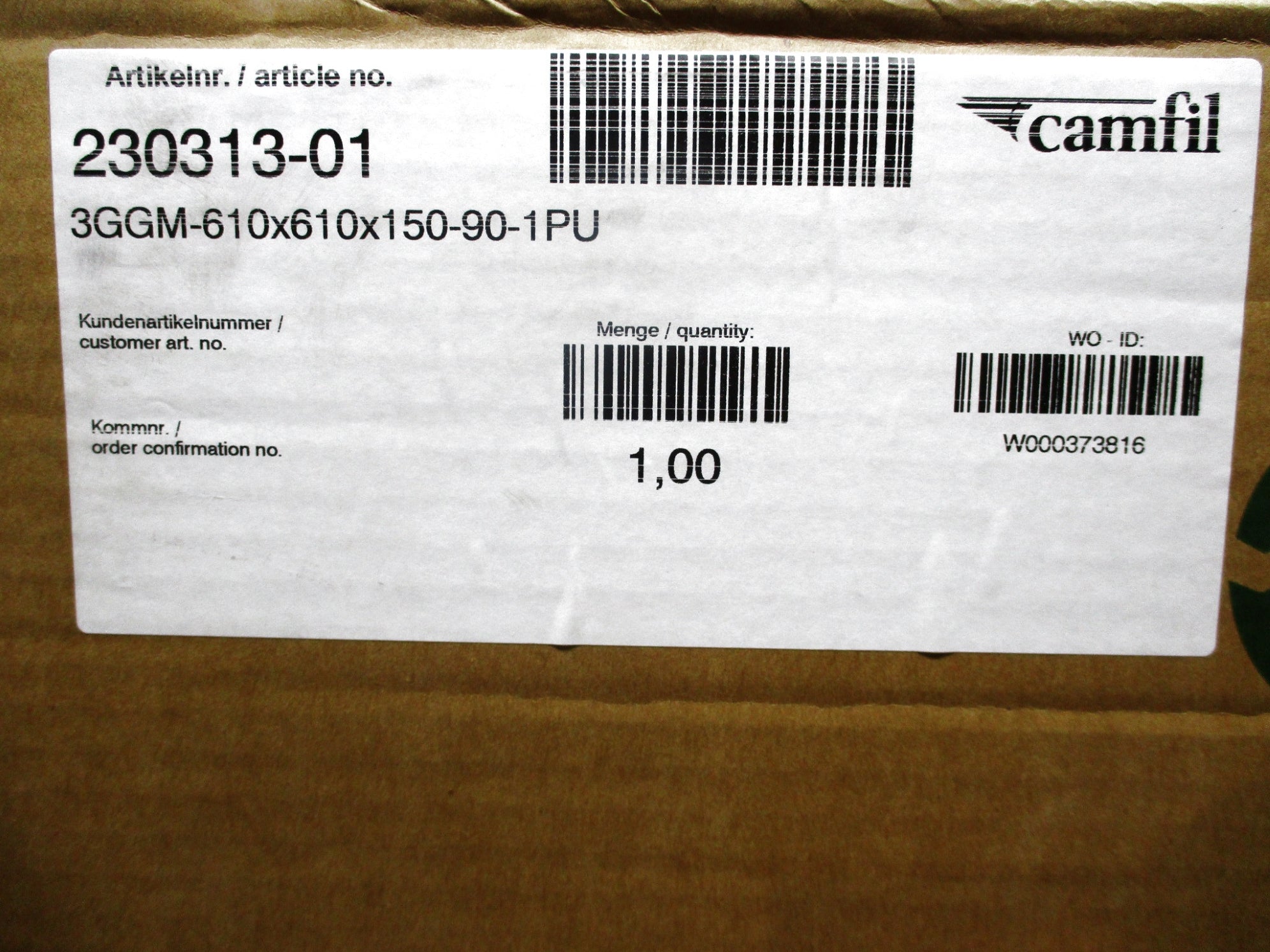 CAMFIL 3GGM-610X610X150-90-1PU NSMP