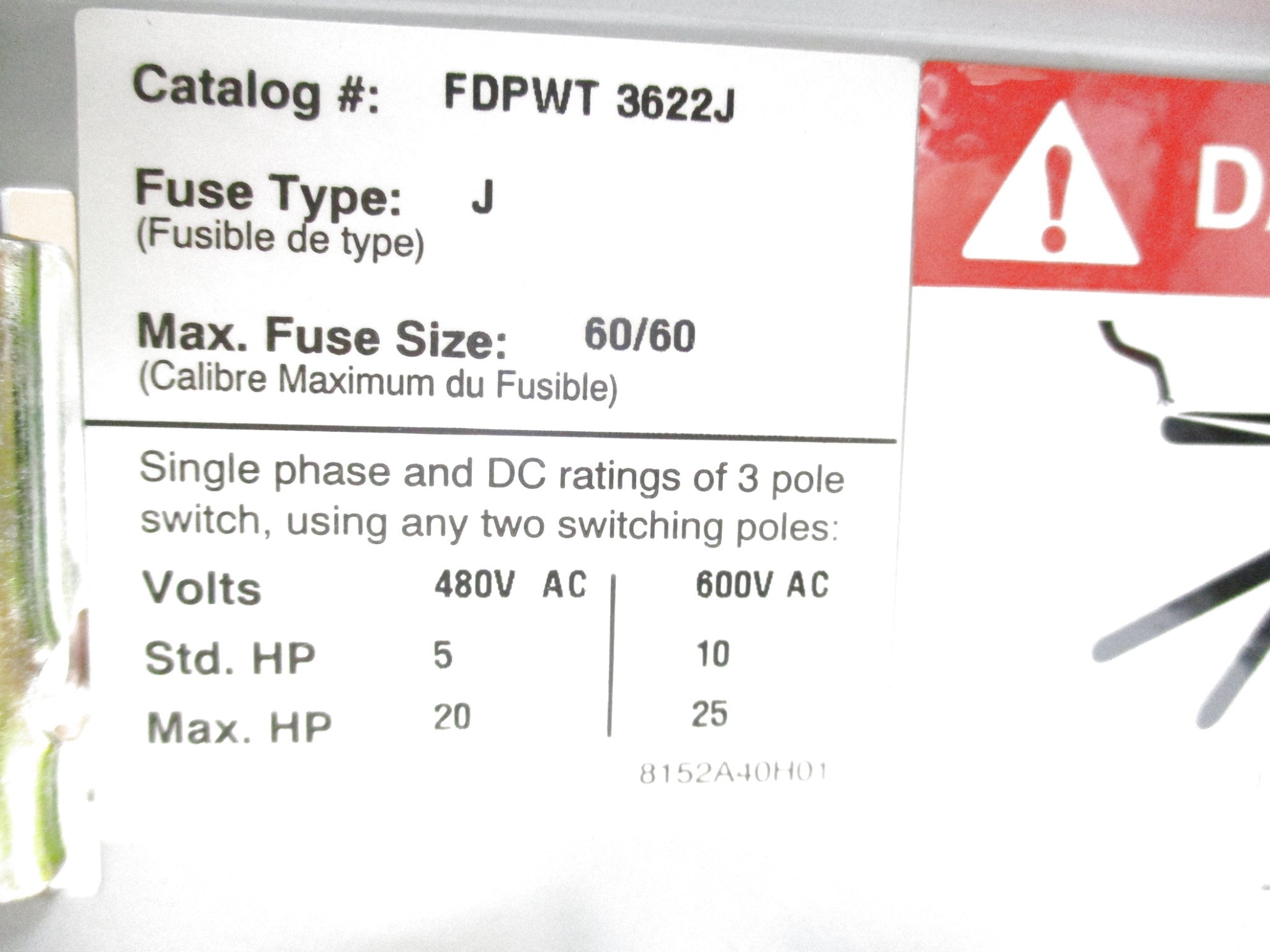 EATON FDPWT3622J SER. C NSMP