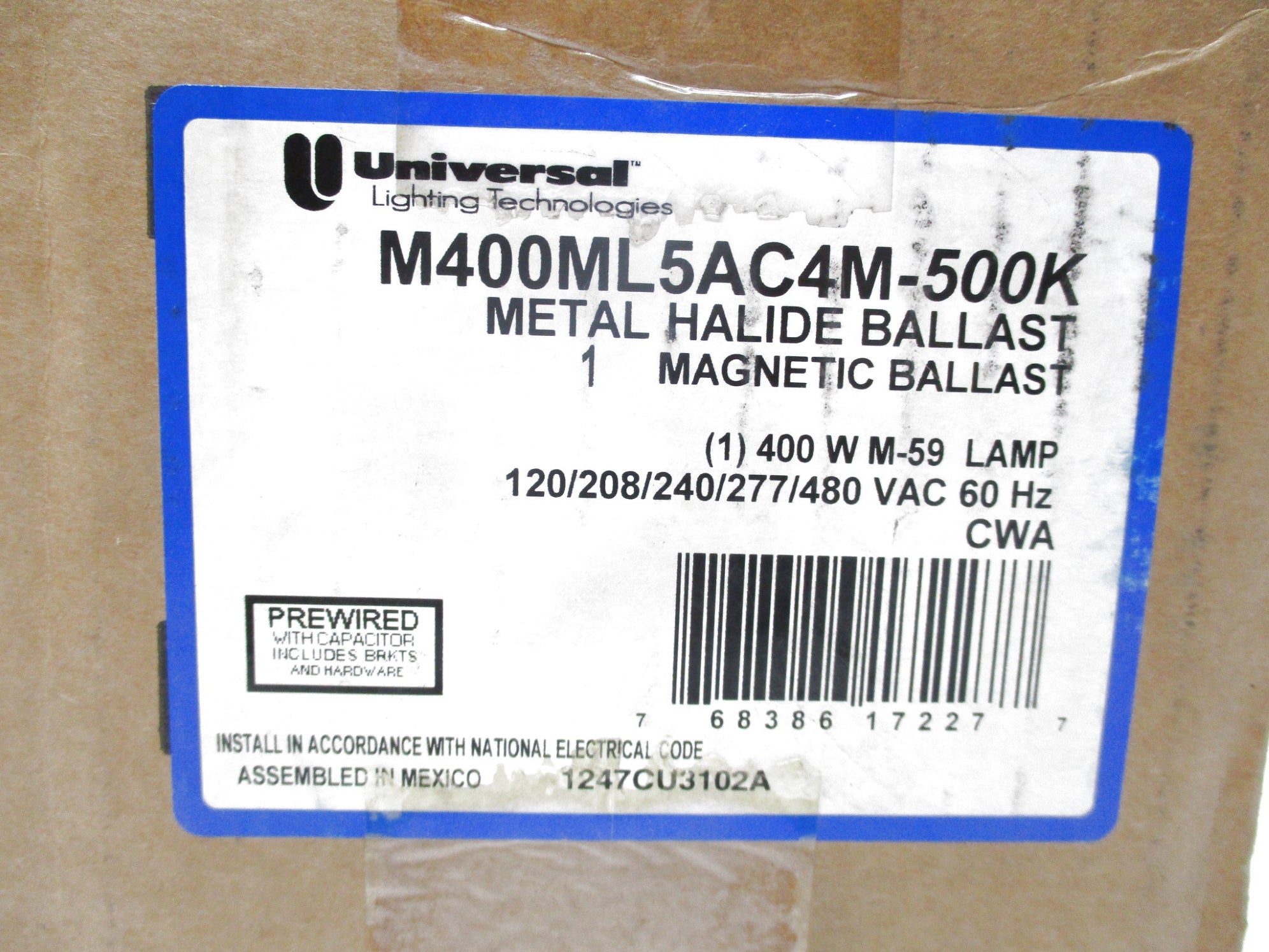 UNIVERSAL LIGHTING M400ML5AC4M-500K 480VAC 1.0A NSMP