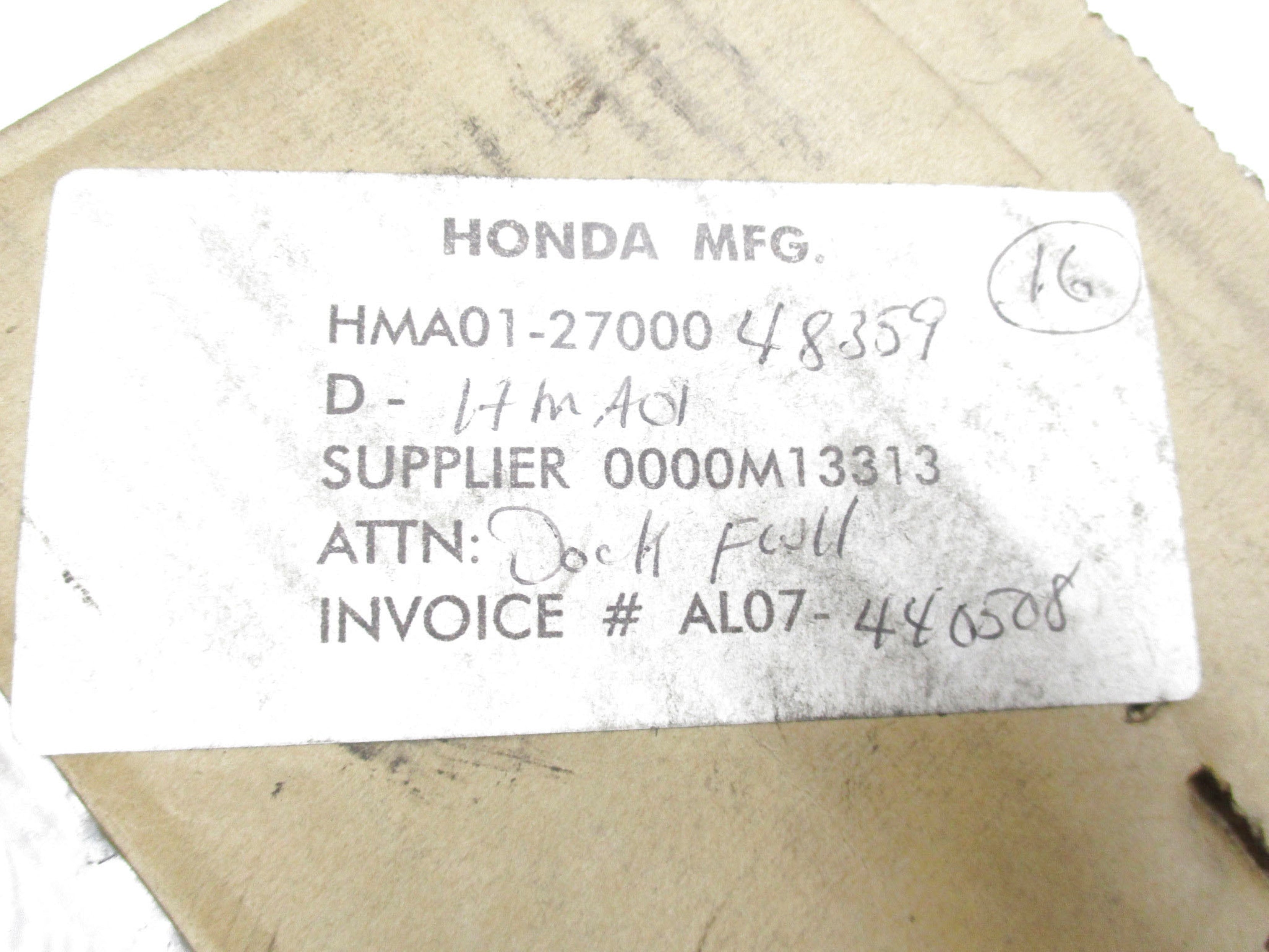 HONDA MFG. HMA01-27000 NSMP