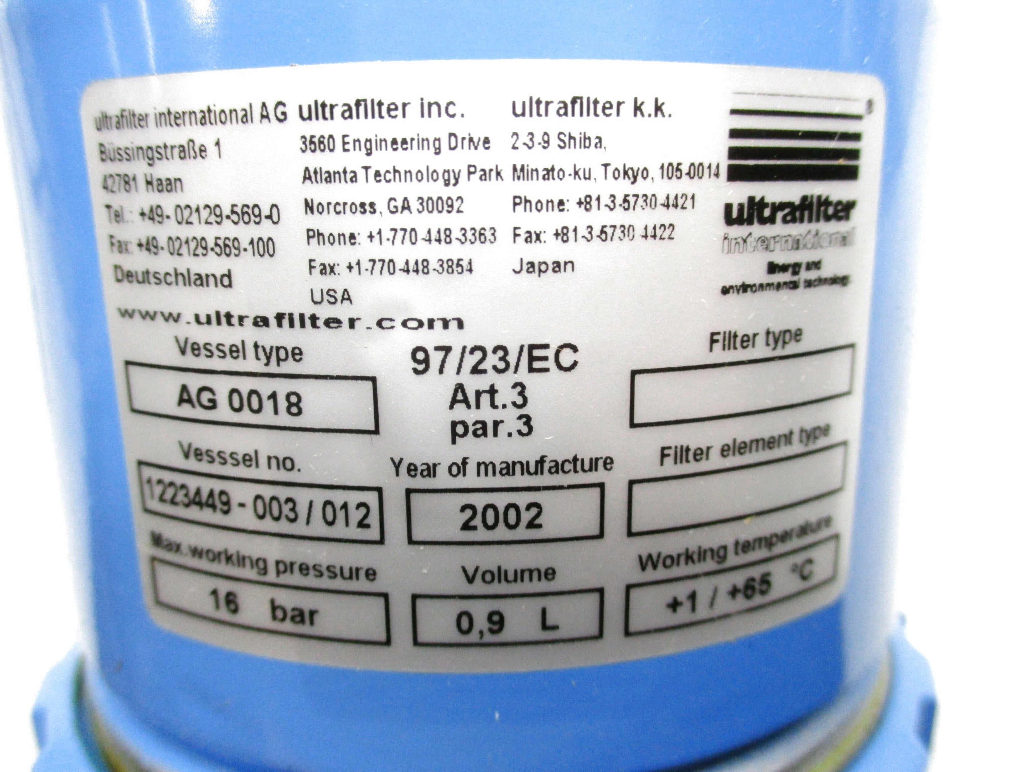ULTRAFILTER AG0018 NSMP