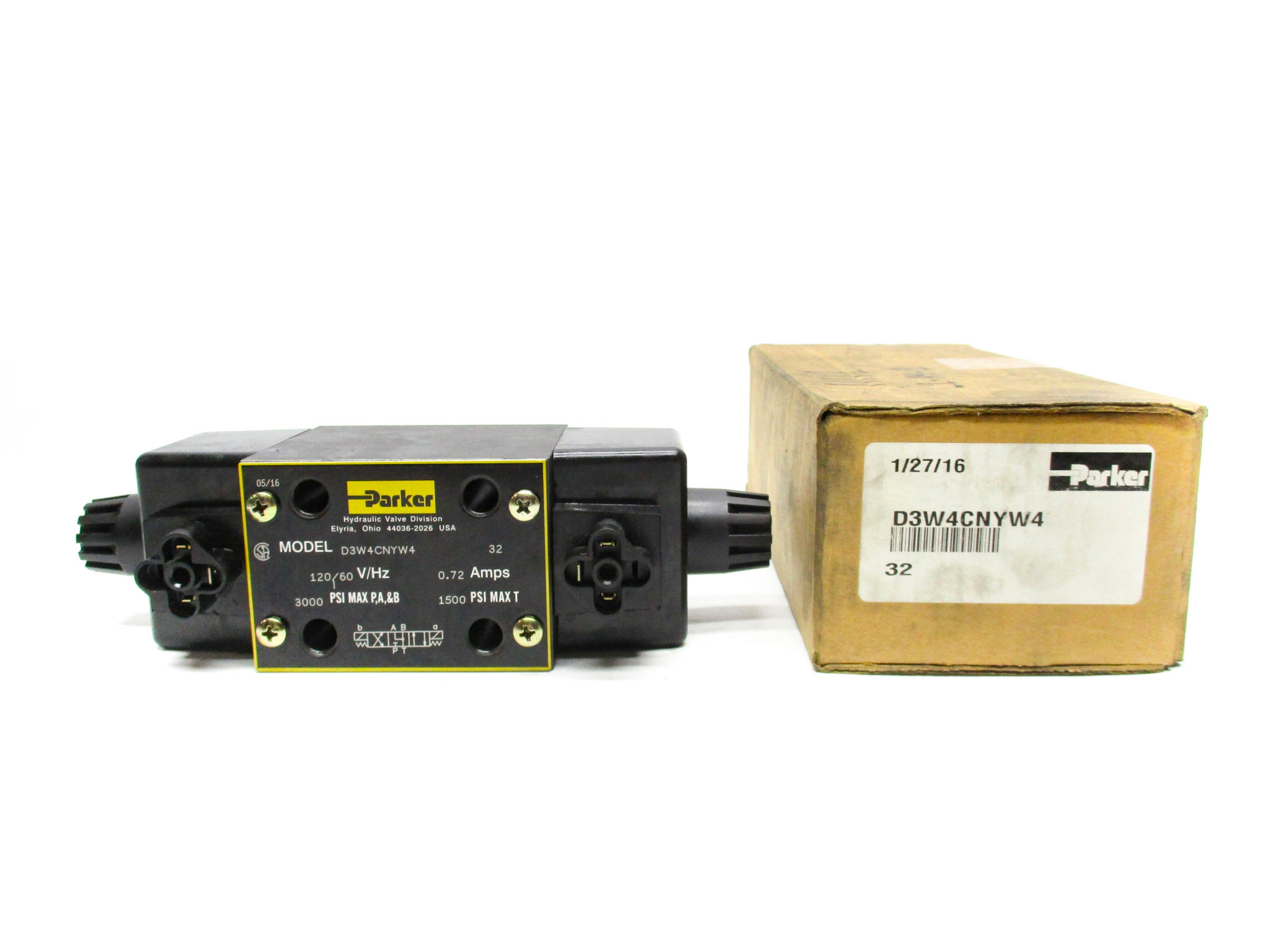 PARKER D3W4CNYW4 120V 0.72A 3000PSI NSMP