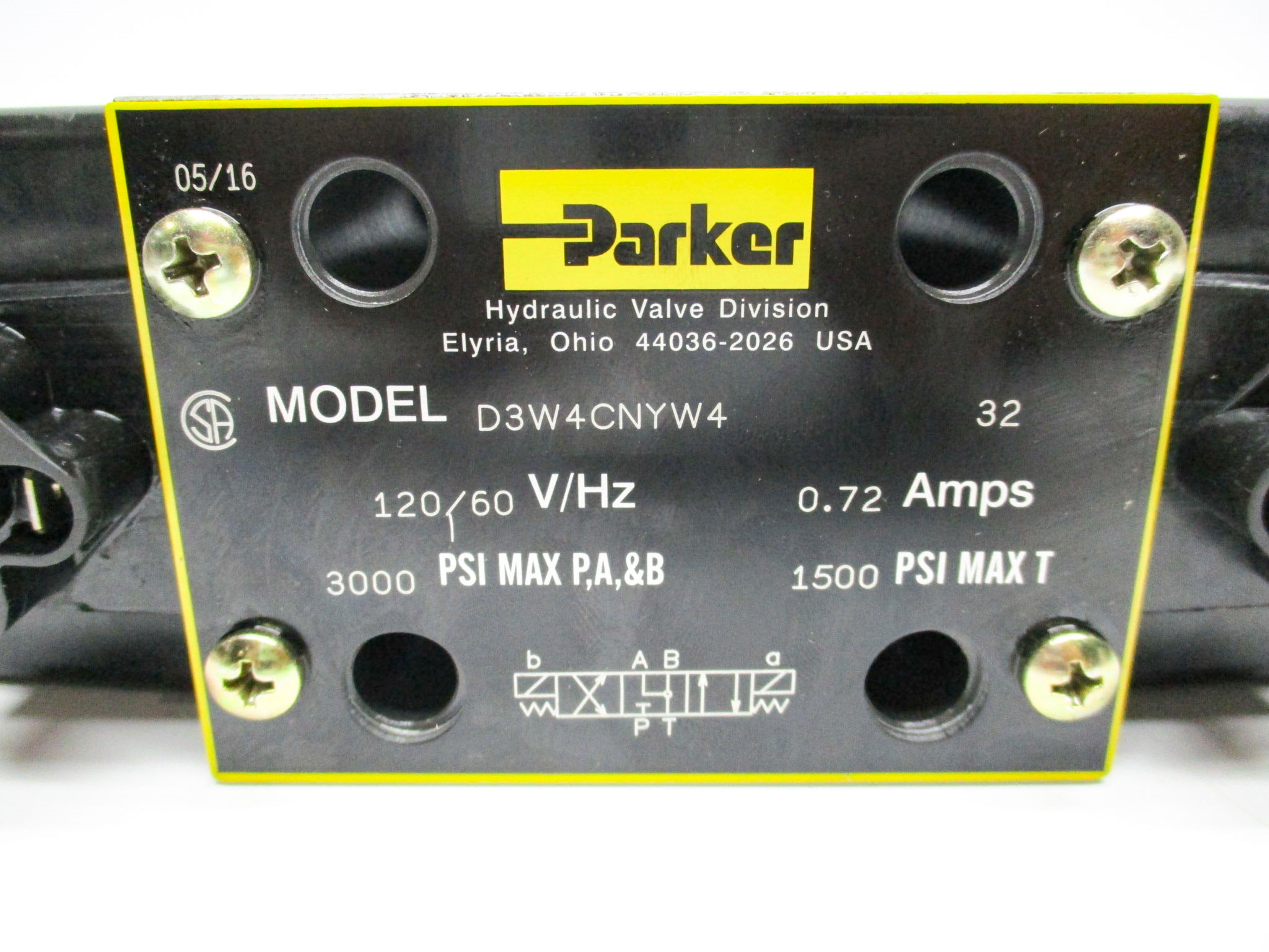 PARKER D3W4CNYW4 120V 0.72A 3000PSI NSMP